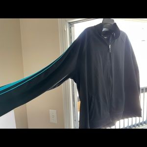 Black zip up with blue trim